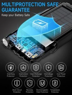 Batterie Solaire Trekking 42800mAh 16 Batterie Solaire Trekking 42800mAh -Monde Electronique Batterie Externe Solaire Trekking securite