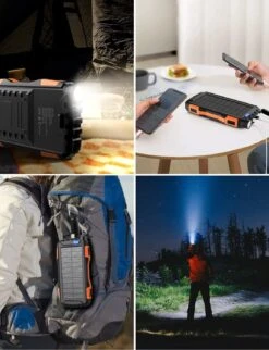 Batterie Externe Solaire Grande Capacité -Monde Electronique Batterie Externe Solaire grande capacite multi usage