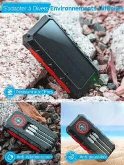Batterie Externe Solaire Randonnée 11 Batterie Externe Solaire Randonnée -Monde Electronique Batterie Externe Solaire randonnee resistant