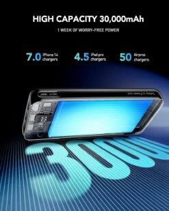 Batterie Externe USB-C Grande Capacité -Monde Electronique Batterie Externe USB C Grande Capacite 30000mAh