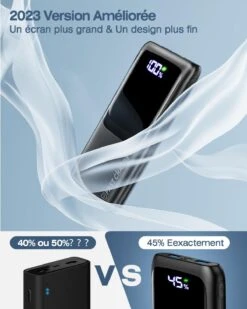 Power Bank USB-C Avec écran -Monde Electronique Batterie Externe USB C ecran legere