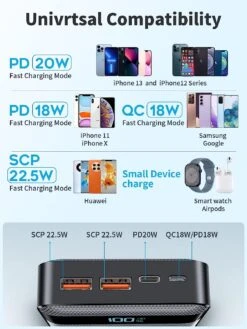 Batterie Portable Grande Capacité Pour Smartphones 12 Batterie Portable Grande Capacité Pour Smartphones -Monde Electronique Batterie Externe iPhone 30000mAh compatibilite universelle