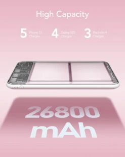 Batterie Externe Rose Li-Polymère 14 Batterie Externe Rose Li-Polymère -Monde Electronique Batterie Externe pour Fille grande capacite