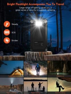 Batterie Portable Solaire 4 Panneaux Multifonction -Monde Electronique Batterie Portable Solaire 26800mAh 4 Panneaux lampe