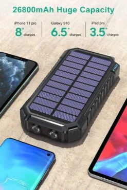 Batterie Portable Solaire 26800mAh -Monde Electronique Batterie Portable Solaire 26800mAh grande capacite