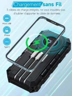 Batterie Portable Solaire 36800 MAh 13 Batterie Portable Solaire 36800 MAh -Monde Electronique Batterie Portable Solaire 36800mAh chargement sans fil