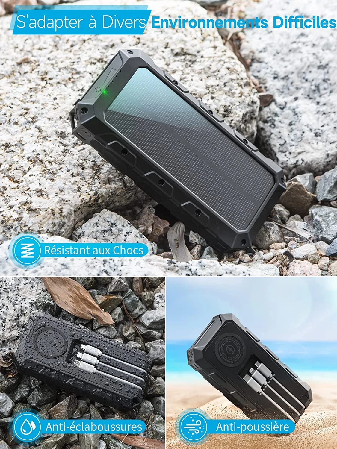 Batterie Portable Solaire 36800 MAh 5 Batterie Portable Solaire 36800 MAh – Image 3