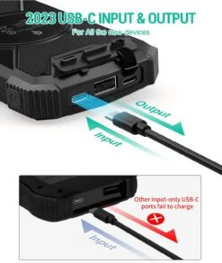 Batterie Portable Solaire Randonnée -Monde Electronique Batterie Portable Solaire Randonnee cable usb