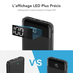 Batterie Portable USB-C Téléphone -Monde Electronique Batterie Portable USB C Telephone affichage led precis