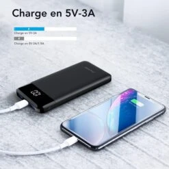 Batterie Portable USB-C Téléphone -Monde Electronique Batterie Portable USB C Telephone rapide