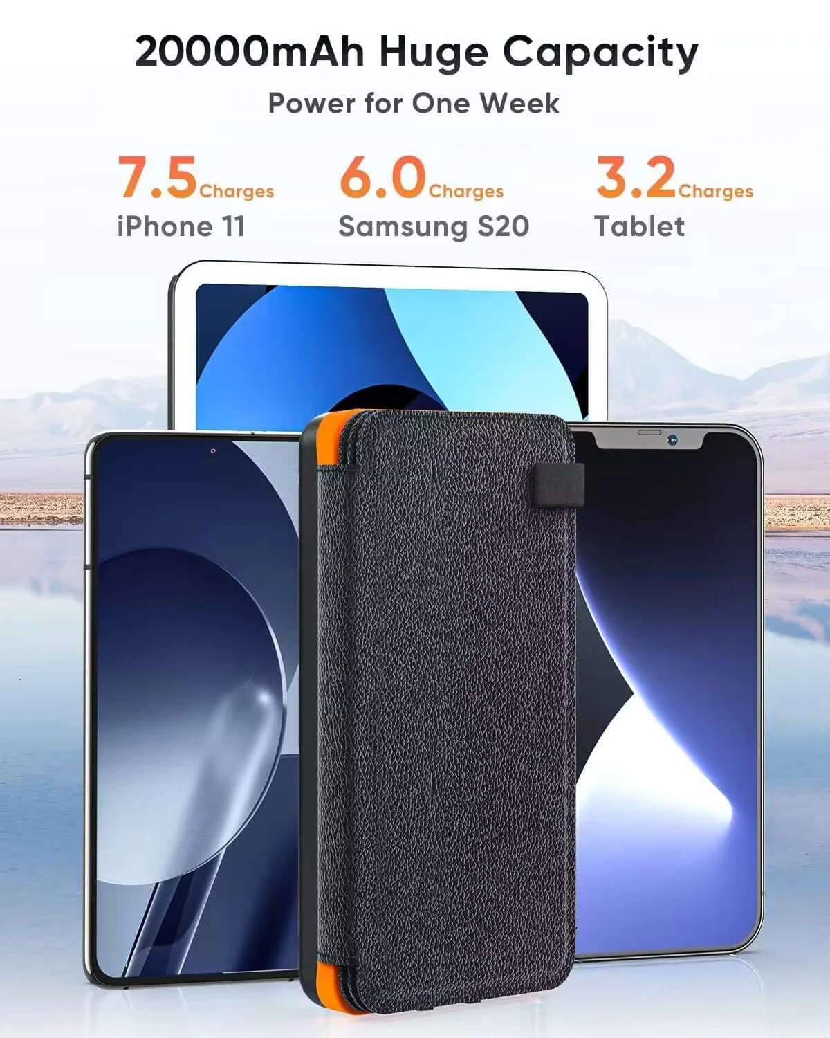 Batterie Solaire 20000mAh Charge Rapide 5 Batterie Solaire 20000mAh Charge Rapide – Image 3