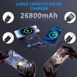 Batterie Externe Solaire Multifonction -Monde Electronique Batterie Solaire Multifonction grande capacite