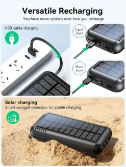 Batterie Solaire Portable Randonnée -Monde Electronique Batterie Solaire Portable Randonnee recharge