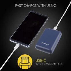 Batterie Externe 10000mAh Bleu -Monde Electronique Batterie de secours Bleu usb c