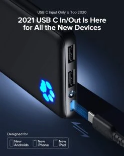 Batterie Externe 10000mAh INIU -Monde Electronique Batterie externe 10000mAh INIU usb c entree et sortie