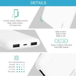 Batterie Externe Lot De 2 10000mAh -Monde Electronique Batterie externe 10000mAh Lot de 2 prise en main agreable et legere