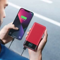 Batterie Externe 13800mAh Rouge -Monde Electronique Batterie externe 10000mAh Poweradd Rose charge rapide 1