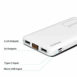 Batterie Externe 10000mAh Romoss Blanche 9 Batterie Externe 10000mAh Romoss Blanche -Monde Electronique Batterie externe 10000mAh Romoss Blanche entrees et sorties