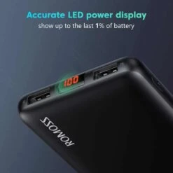 Batterie Externe 10000mAh Romoss -Monde Electronique Batterie externe 10000mAh Romoss ecran led pourcentage precis