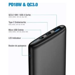 Batterie Externe 10000mAh Ultra Mince -Monde Electronique Batterie externe 10000mAh Ultra Mince caracteristiques