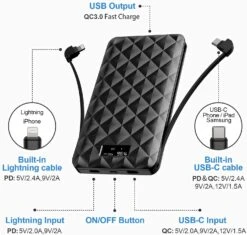 Batterie Externe 10000mAh IWalk -Monde Electronique Batterie externe 10000mAh iWalk double cables usb