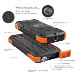 Batterie Externe Solaire Portable 14 Batterie Externe Solaire Portable -Monde Electronique Batterie externe 20000mAh Blavor Solaire caracteristiques