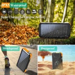 Batterie Externe Solaire Portable 16 Batterie Externe Solaire Portable -Monde Electronique Batterie externe 20000mAh Blavor Solaire waterproof