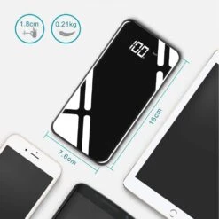 Batterie Externe 20000mAh Krekco 7 Batterie Externe 20000mAh Krekco -Monde Electronique Batterie externe 20000mAh Krekco taille et masse