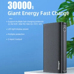 Batterie Portable Essager 30000 MAh 12 Batterie Portable Essager 30000 MAh -Monde Electronique Batterie externe 225W 30000mah giant capacity 1