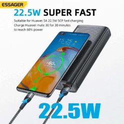 Batterie Portable Essager 30000 MAh 14 Batterie Portable Essager 30000 MAh -Monde Electronique Batterie externe 225W 30000mah super rapide 1