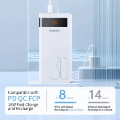 Batterie Externe 30000mAh Romoss 7 Batterie Externe 30000mAh Romoss -Monde Electronique Batterie externe 30000 mAh Romoss charge rapide
