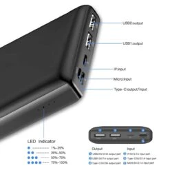 Batterie Externe 30000mAh Double USB 7 Batterie Externe 30000mAh Double USB -Monde Electronique Batterie externe 30000mAh Baseus ports usb