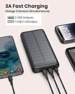 Batterie Externe Double USB 27000mAh -Monde Electronique Batterie externe Double USB Solaire fast charging