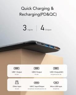 Batterie Externe EasyAcc 26800mAh -Monde Electronique Batterie externe EasyAcc 26800mAh 4 sorties