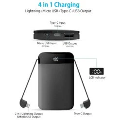 Batterie Externe HETP 10000mAh -Monde Electronique Batterie externe HETP 10000mAh 4 en 1