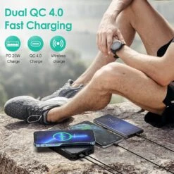 Batterie Externe Recharge Solaire -Monde Electronique Batterie externe HRTOJ Solaire charge rapide