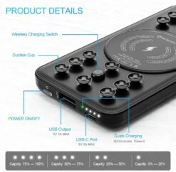 Batterie Externe NEWDERY 10000mAh -Monde Electronique Batterie externe NEWDERY 10000mAh ventouses