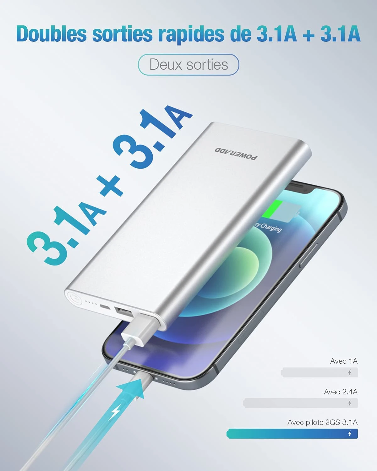 Batterie Externe Pilot 2GS 10000mAh 4 Batterie Externe Pilot 2GS 10000mAh – Image 2