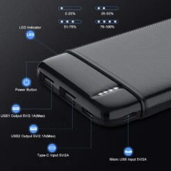 Batterie Externe RIWNNI 10000mAh -Monde Electronique Batterie externe RIWNNI 10000mAh multi protection