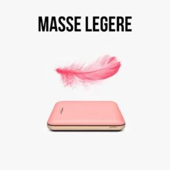 Batterie Externe 10000mAh Rose -Monde Electronique Batterie externe Rose masse legere