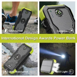 Batterie Externe Solaire 18W Type-C -Monde Electronique Batterie externe Solaire 18W Type C herbe