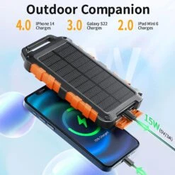 Batterie Portable Solaire 20000mAh RAVPOWER 11 Batterie Portable Solaire 20000mAh RAVPOWER -Monde Electronique Batterie externe Solaire 20000mAh Ravpower campagnon exterieur