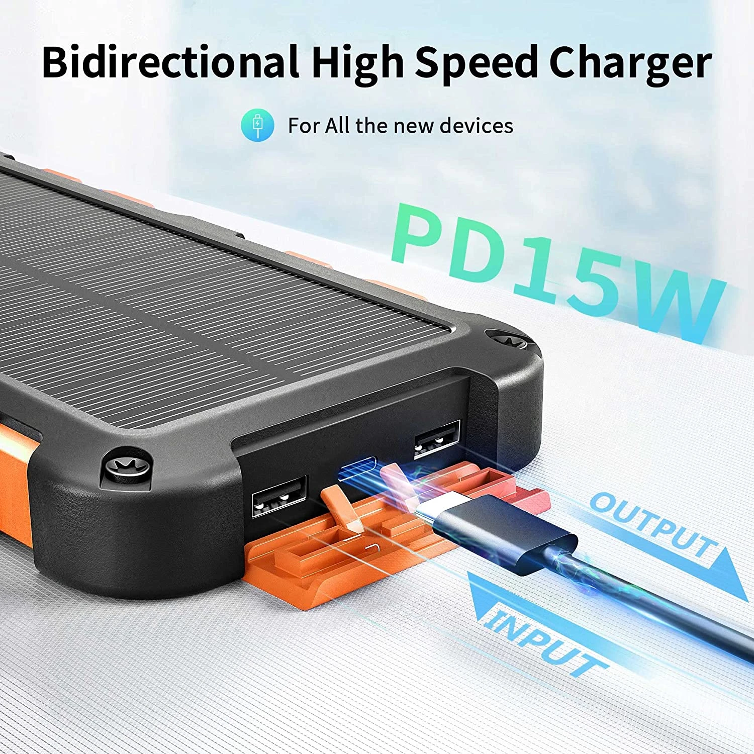 Batterie Portable Solaire 20000mAh RAVPOWER 4 Batterie Portable Solaire 20000mAh RAVPOWER – Image 2