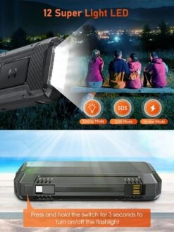 Batterie Externe Solaire 46800mAh -Monde Electronique Batterie externe Solaire 46800mAh lampe de poche