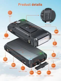 Batterie Externe Solaire 46800mAh -Monde Electronique Batterie externe Solaire 46800mAh securite