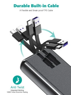 Batterie Solaire Externe 26800mAh -Monde Electronique Batterie externe Solaire Rsesun cable integres