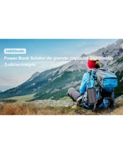 Batterie Externe Solaire Câble Intégré 17 Batterie Externe Solaire Câble Intégré -Monde Electronique Batterie externe Solaire cable integre sac a dos