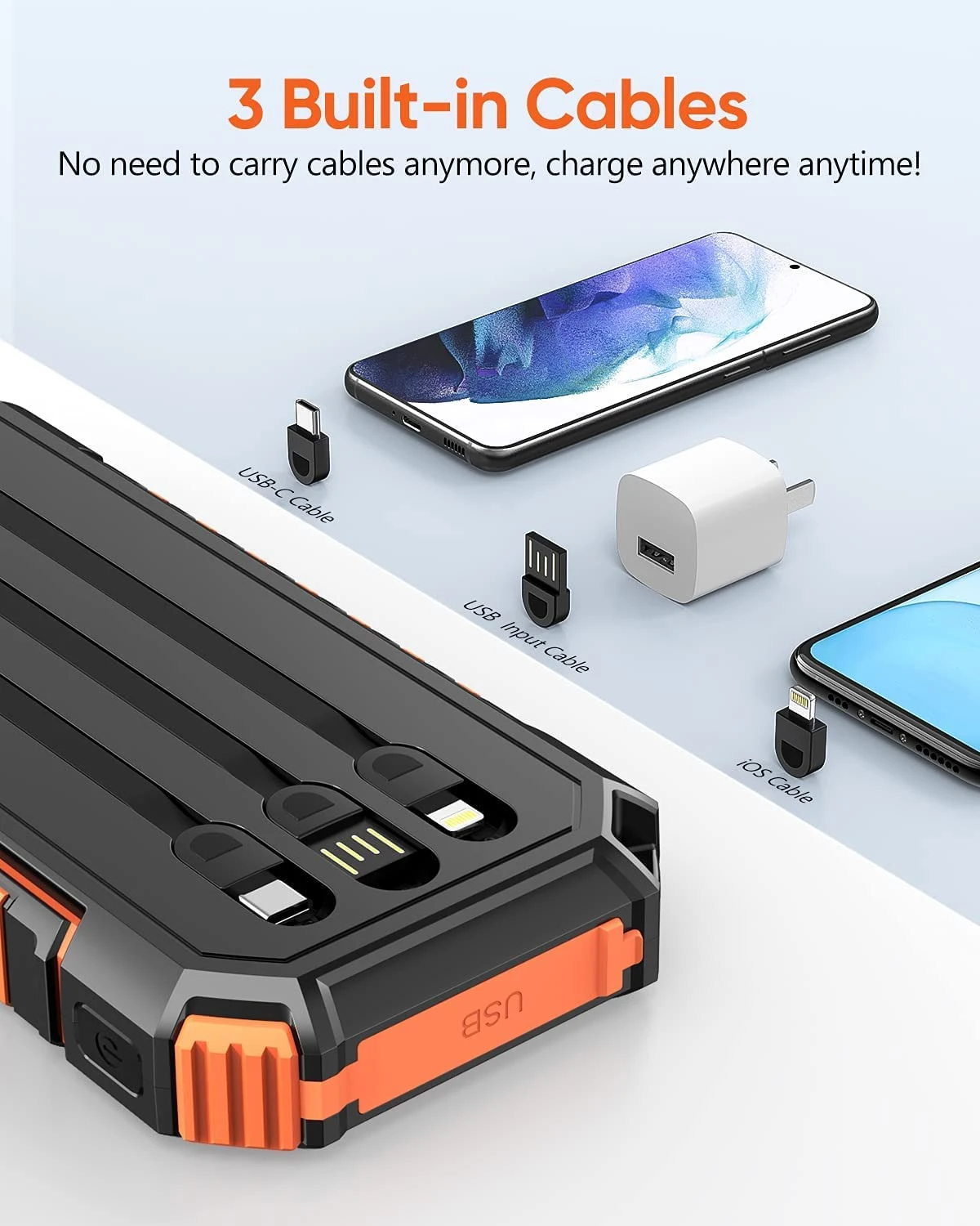 Batterie Externe Solaire Câble Intégré 5 Batterie Externe Solaire Câble Intégré – Image 3