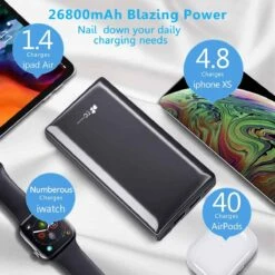 Batterie Externe USB C Lithium Ion 9 Batterie Externe USB C Lithium Ion -Monde Electronique Batterie externe USB C Lithium Ion 26800mAh grande capacite