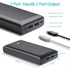 Batterie Externe USB C Lithium Ion 8 Batterie Externe USB C Lithium Ion -Monde Electronique Batterie externe USB C Lithium Ion port dentrees et de sorties